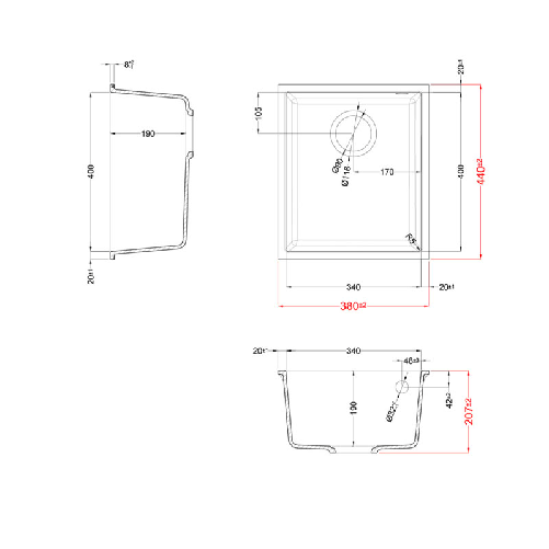 Elleci-Lavello-Incasso-1-vasca-38x44-Quadra-100-Sottotop-Granitek-Grigio-Tortora-LGQ10043BSO