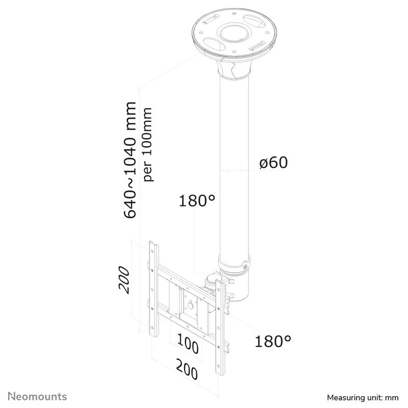 Neomounts-by-Newstar-Supporto-da-soffitto-per-schermi-LCD-LED-TFT