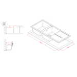 Elleci-Lavello-Incasso-2-vasche-116x50-Unico-500-Granitek-Antracite-LGU50059