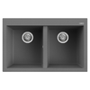 Elleci-Lavello-Incasso-2-vasche-79x50-Quadra-350-Keratek-Grigio-Dark-Grey-LKQ35099