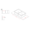 Elleci-Lavello-Incasso-2-vasche-79x50-Quadra-350-Keratek-Grigio-Dark-Grey-LKQ35099