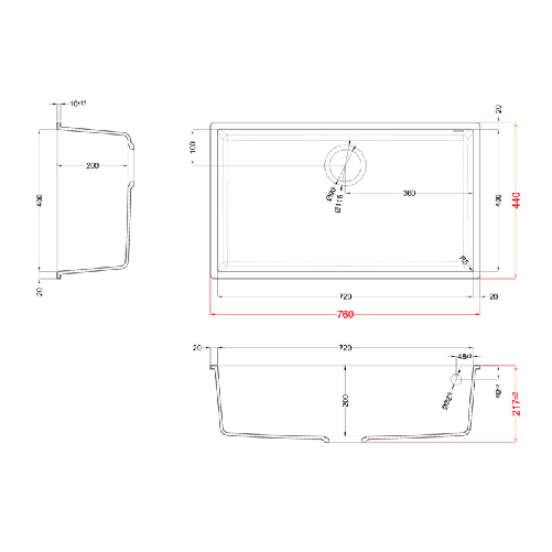 Elleci-Lavello-Incasso-1-vasca-76x44-Quadra-130-Sottotop-Keratek-Grigio-Dove-Grey-LKQ13093BSO