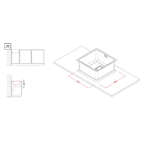 Elleci-Lavello-Incasso-1-vasca-44x44-W-Square-400-Satinata-Inox-LIW400SACMU