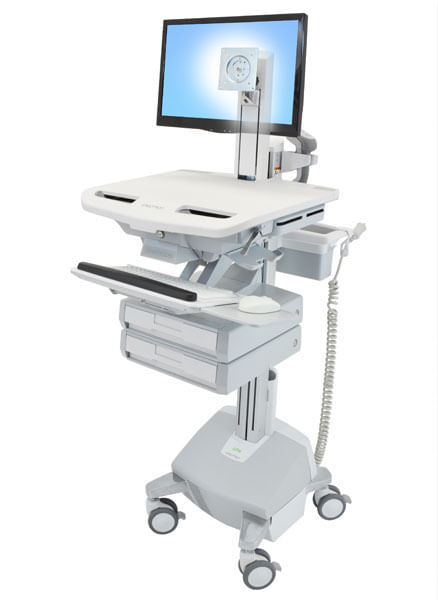 Ergotron StyleView Alluminio, Grigio, Bianco Pannello piatto Carrello multimediale