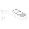 Elleci-Lavello-Incasso-2-vasche-116x50-Sky-500-Vasche-a-Sinistra-Satinata-Acciaio-Inox-LIK500SACSX