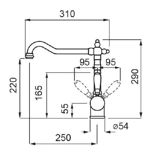 Elleci-Rubinetto-Miscelatore-Cucina-Rio-Granitek-Bianco-Antico-MGKRIO62