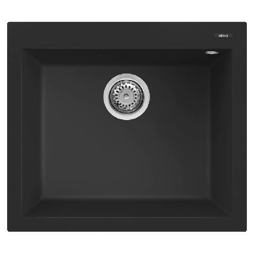 Elleci-Lavello-Incasso-1-vasca-57x50-Quadra-105-Keratek-Nero-Black-Assoluto-LKQ10586