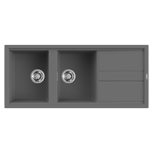 Elleci-Lavello-Incasso-2-vasche-116x51-Best-500-Keratek-Grigio-Dark-Grey-LKB50099