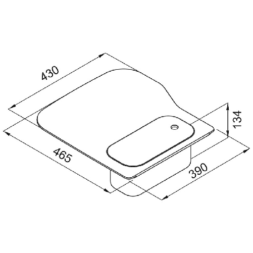 Elleci-Tagliere-Element-Fox-360-con-Vaschetta-in-materiale-HPL-Quercia-ATH130QU