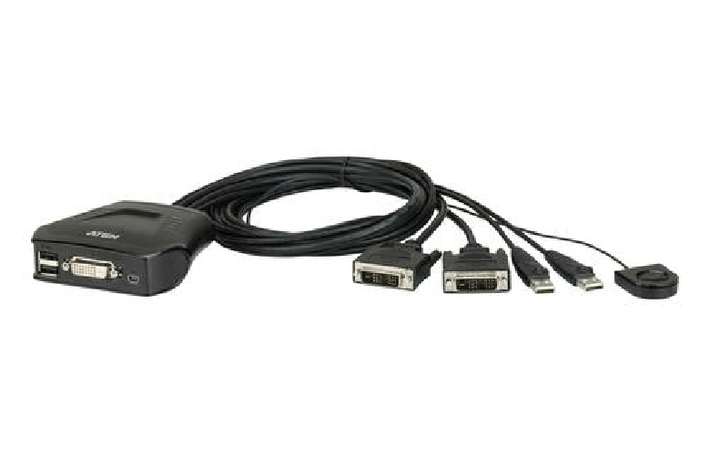 ATEN-Switch-KVM-cavo-USB-DVI-a-2-porte-con-selettore-porta-remota