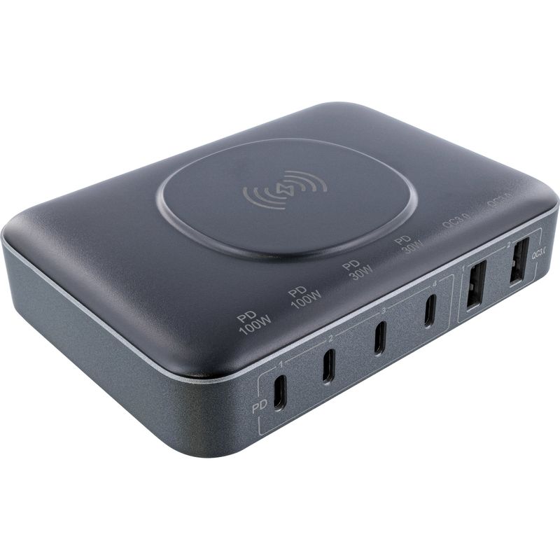 Qi-Powerstation-Multiporta---Alimentatore---Caricabatterie---Ricarica-wireless