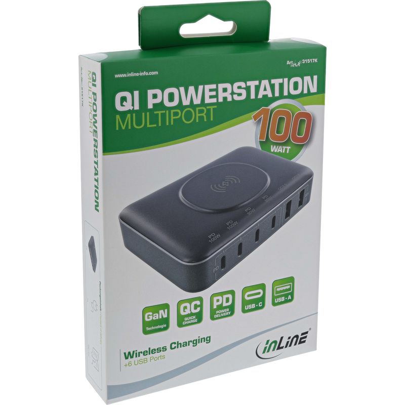 Qi-Powerstation-Multiporta---Alimentatore---Caricabatterie---Ricarica-wireless