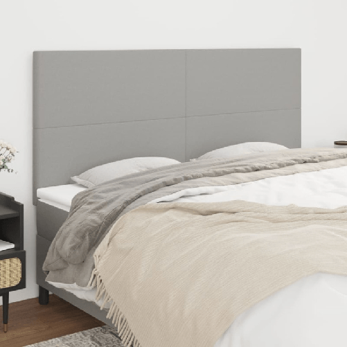Testiera-4-pz-Grigio-Chiaro-90x5x78-88-cm-in-Tessuto