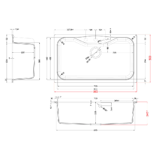 Elleci-Lavello-Incasso-1-vasca-86x50-Fox-360-Granitek-Bianco-LGF36068