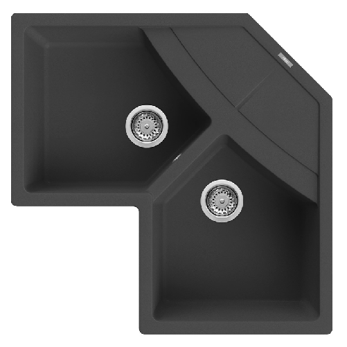 Elleci-Lavello-Angolare-da-incasso-Unico-Corner-Granitek-Antracite-LGUCOR59