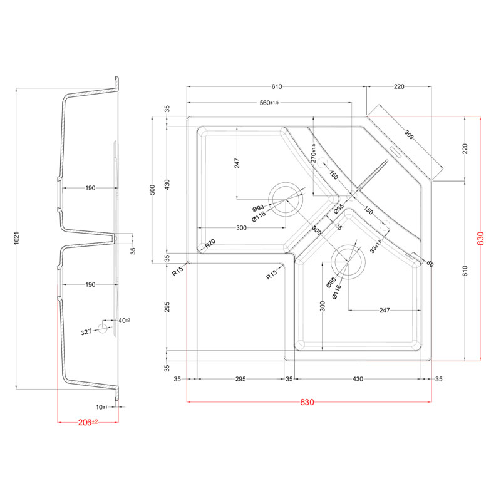Elleci-Lavello-Angolare-da-incasso-Unico-Corner-Granitek-Antracite-LGUCOR59