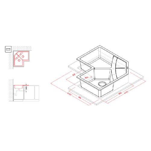 Elleci-Lavello-Angolare-da-incasso-Unico-Corner-Granitek-Antracite-LGUCOR59