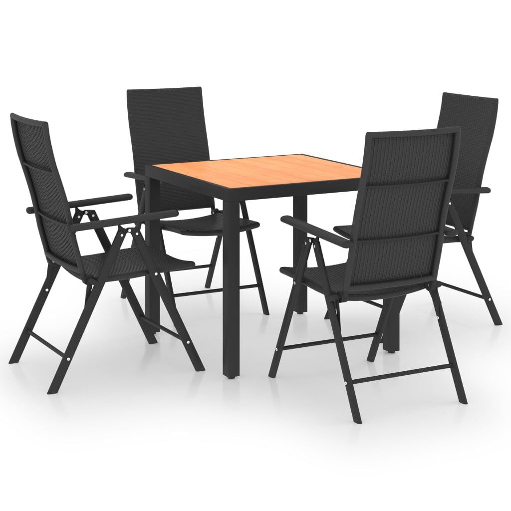 VidaXL Set da Pranzo da Giardino 5 pz Nero e Marrone
