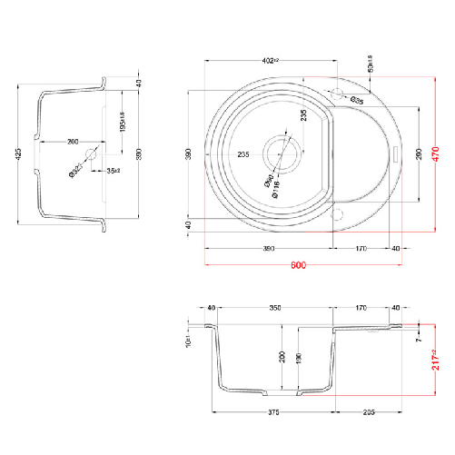 Elleci-Lavello-Tondo-da-incasso-Easy-ROUND-600-Granitek-Grigio-Tortora-LGYR6043