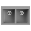 Elleci-Lavello-Incasso-2-vasche-79x50-Quadra-350-Granitek-Grigio-Cemento-LGQ35048