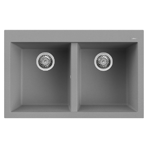 Elleci-Lavello-Incasso-2-vasche-79x50-Quadra-350-Granitek-Grigio-Cemento-LGQ35048