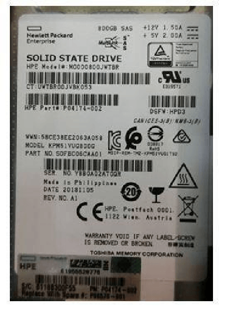 Hewlett Packard Enterprise HPE P06580-001 drives allo stato solido 2.5 1,6 TB SAS (1.6TB SAS Solid State Drive - 2.5
