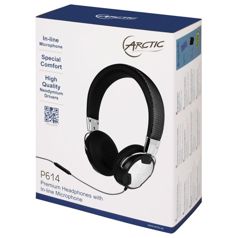 ARCTIC-P614-Auricolare-Cablato-A-Padiglione-Musica-e-Chiamate-Nero-Argento