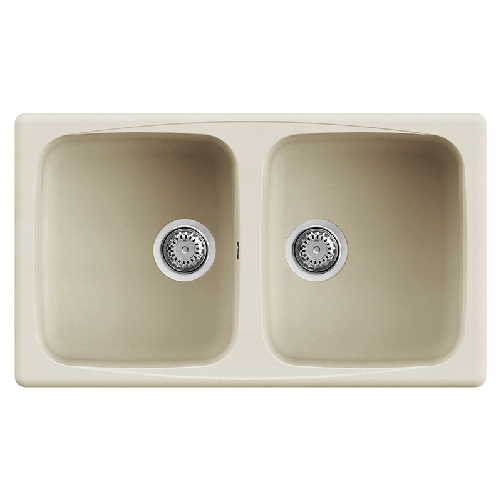 Elleci-Lavello-Incasso-2-vasche-86x50-Master-450-Granitek-Bianco-Antico-LGM45062