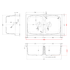 Elleci-Lavello-Incasso-2-vasche-86x50-Master-450-Granitek-Bianco-Antico-LGM45062