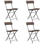 Sedie-Pieghevoli-da-Bistro-6-pz-Marroni-Polyrattan-e-Acciaio