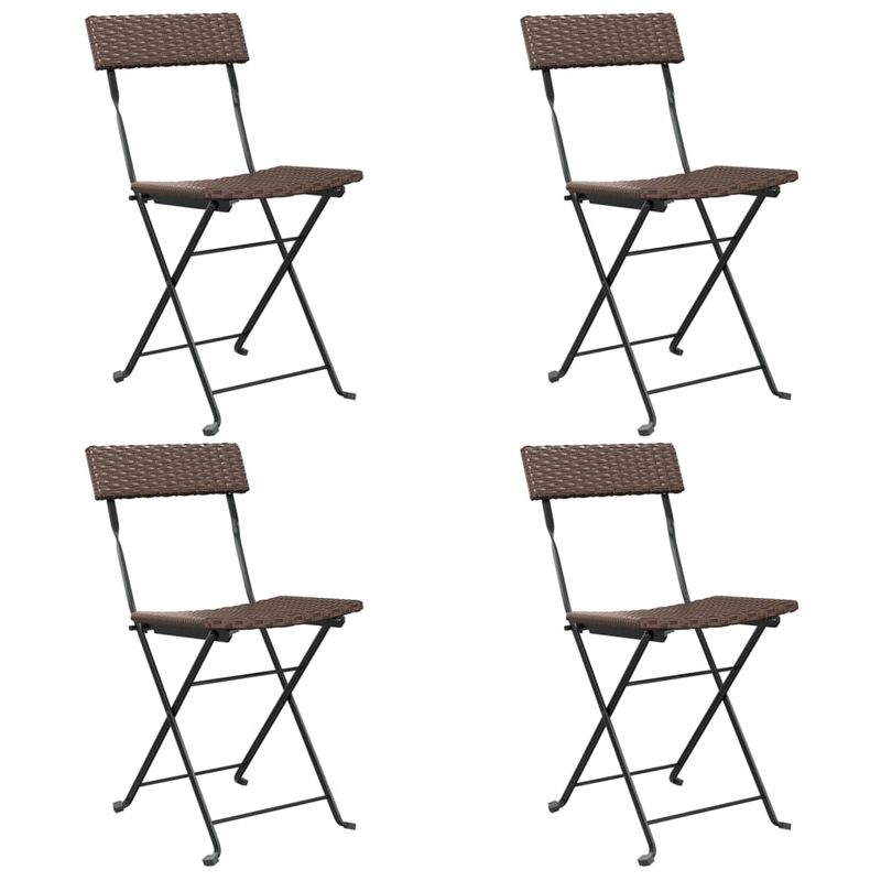 Sedie-Pieghevoli-da-Bistro-6-pz-Marroni-Polyrattan-e-Acciaio