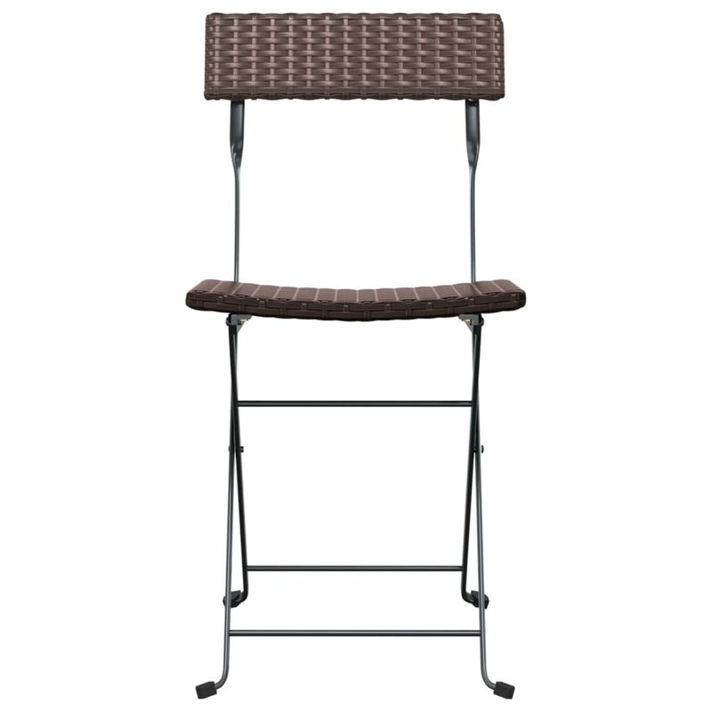 Sedie-Pieghevoli-da-Bistro-6-pz-Marroni-Polyrattan-e-Acciaio