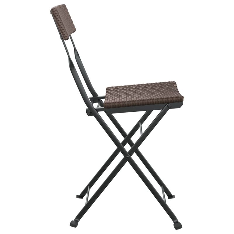 Sedie-Pieghevoli-da-Bistro-6-pz-Marroni-Polyrattan-e-Acciaio