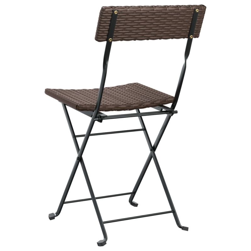 Sedie-Pieghevoli-da-Bistro-6-pz-Marroni-Polyrattan-e-Acciaio