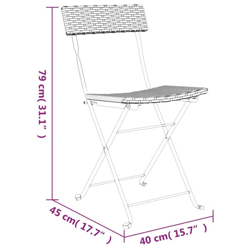 Sedie-Pieghevoli-da-Bistro-6-pz-Marroni-Polyrattan-e-Acciaio