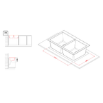 Elleci-Lavello-Incasso-2-vasche-79x50-Quadra-350-Granitek-Grigio-Aluminium-LMQ35079