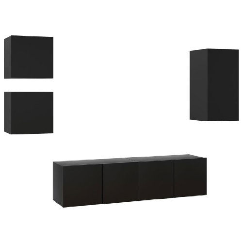 vidaXL-Set-Mobile-TV-5-pz-Nero-in-Truciolato