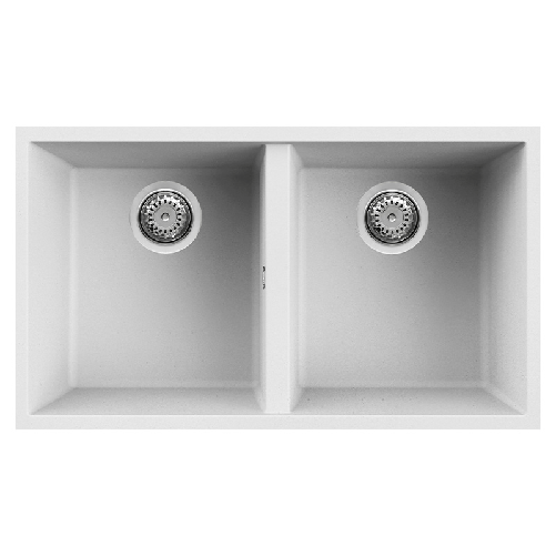Elleci-Lavello-Incasso-2-vasche-76x435-Quadra-350-Sottotop-Keratek-Bianco-White-Assoluto-LKQ35096BSO