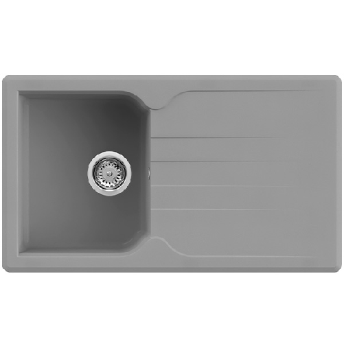 Quareco-Lavello-incasso-1-vasca-con-gocciolatoio-86x50-Prime-861-Granito-Grigio-QLP861GR