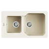 Elleci-Lavello-Incasso-2-vasche-86x50-Fox-430-Granitek-Bianco-Antico-LGF43062