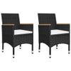 Set-da-Bistrot-per-Giardino-5pz-Polyrattan-Vetro-Temperato-Nero