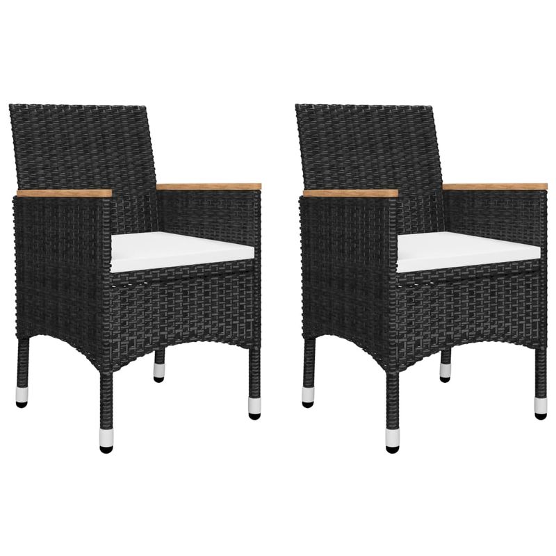 Set-da-Bistrot-per-Giardino-5pz-Polyrattan-Vetro-Temperato-Nero