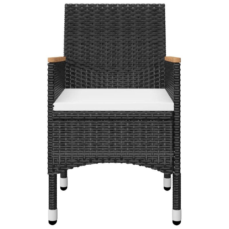 Set-da-Bistrot-per-Giardino-5pz-Polyrattan-Vetro-Temperato-Nero