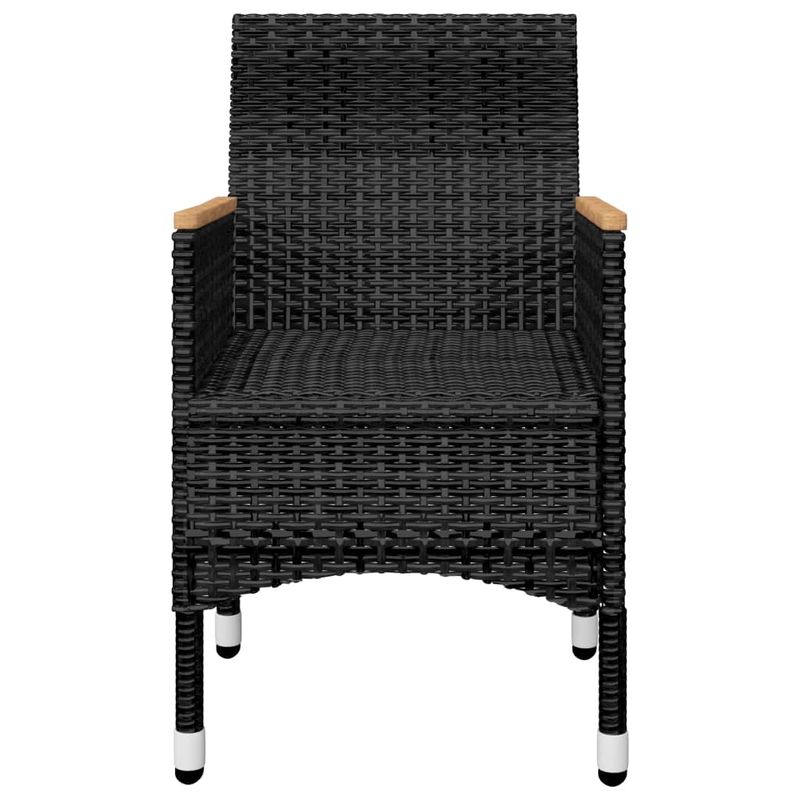 Set-da-Bistrot-per-Giardino-5pz-Polyrattan-Vetro-Temperato-Nero