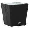 Set-da-Bistrot-per-Giardino-5pz-Polyrattan-Vetro-Temperato-Nero