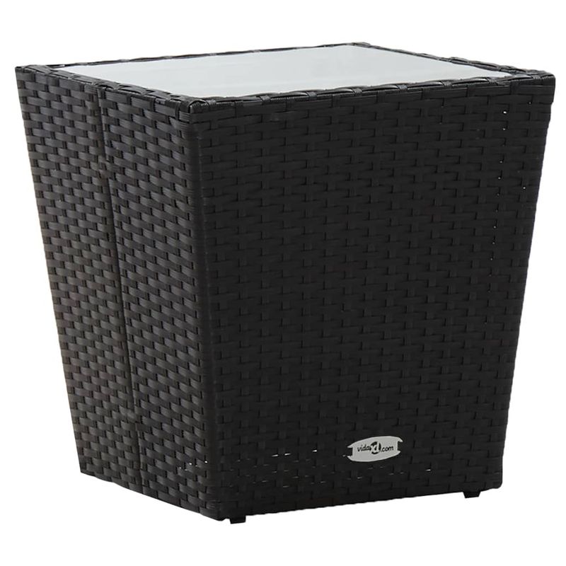 Set-da-Bistrot-per-Giardino-5pz-Polyrattan-Vetro-Temperato-Nero