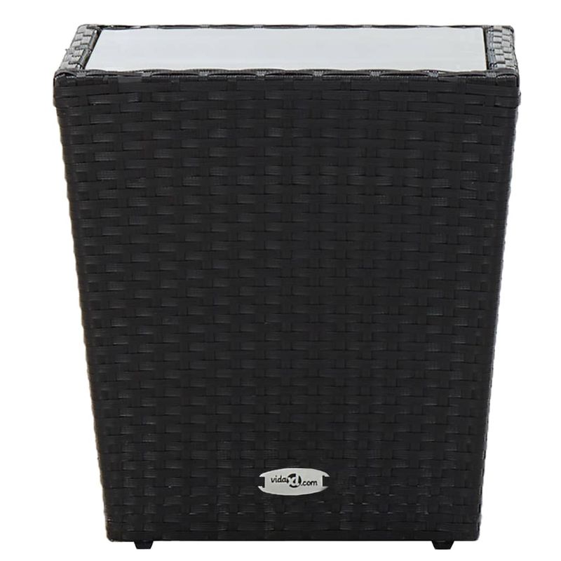 Set-da-Bistrot-per-Giardino-5pz-Polyrattan-Vetro-Temperato-Nero