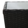 Set-da-Bistrot-per-Giardino-5pz-Polyrattan-Vetro-Temperato-Nero