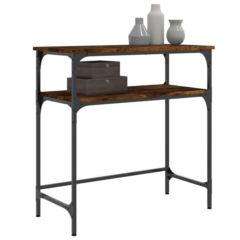 vidaXL-Tavolino-Consolle-Rovere-Fumo-75x355x75cm-in-Legno-Multistrato