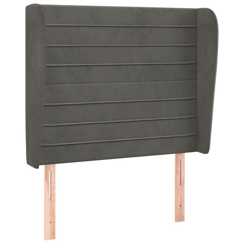 Testiera-ad-Orecchio-GrigioScuro-103x23x118-128cm-in-Velluto